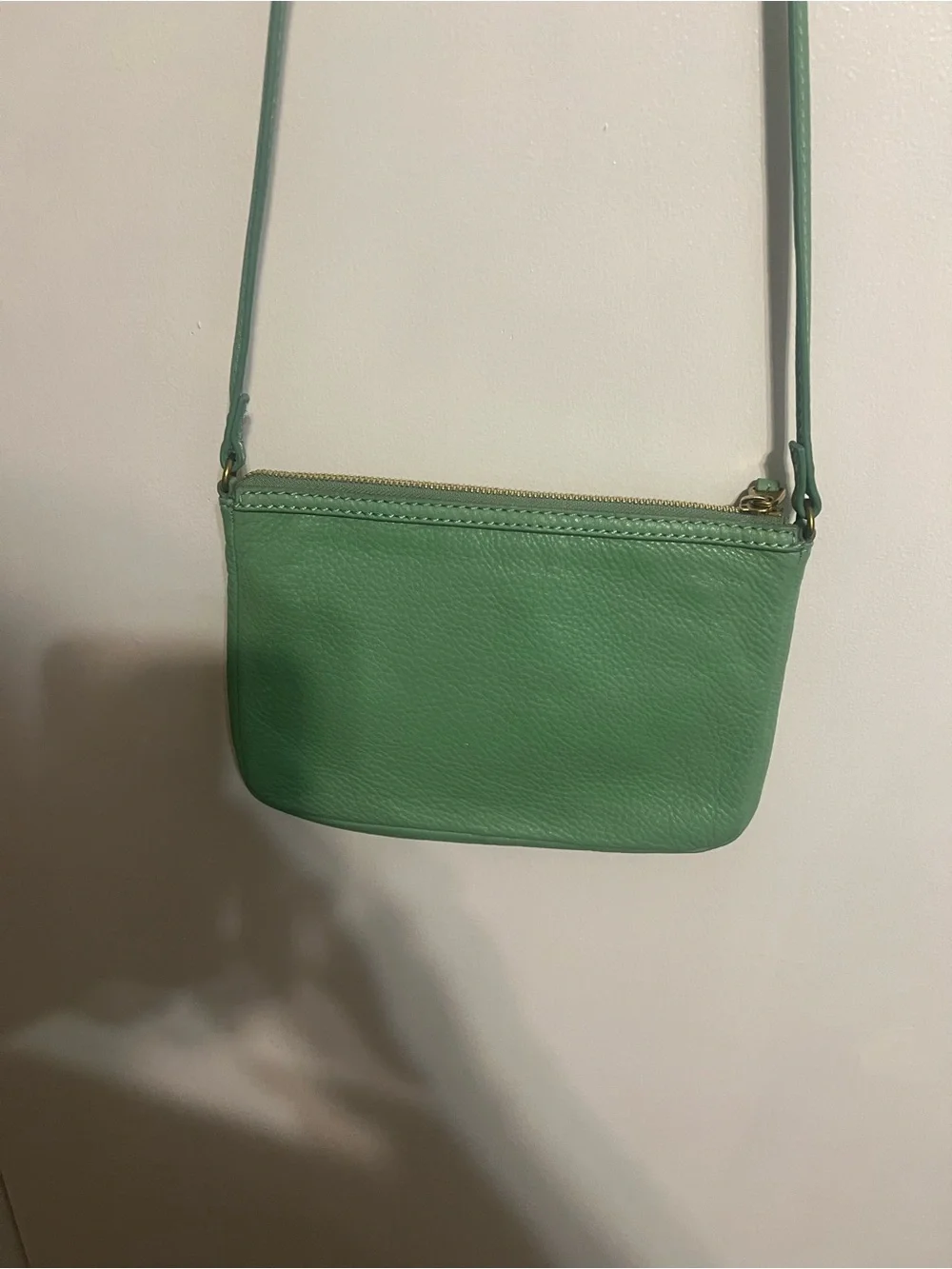 NWOT Fossil Mint Green Leather Crossbody Bag - Classic Everyday Style